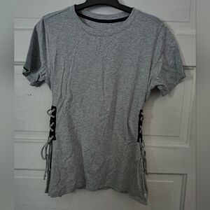 DKNY Sport Grey Lace Up Tee